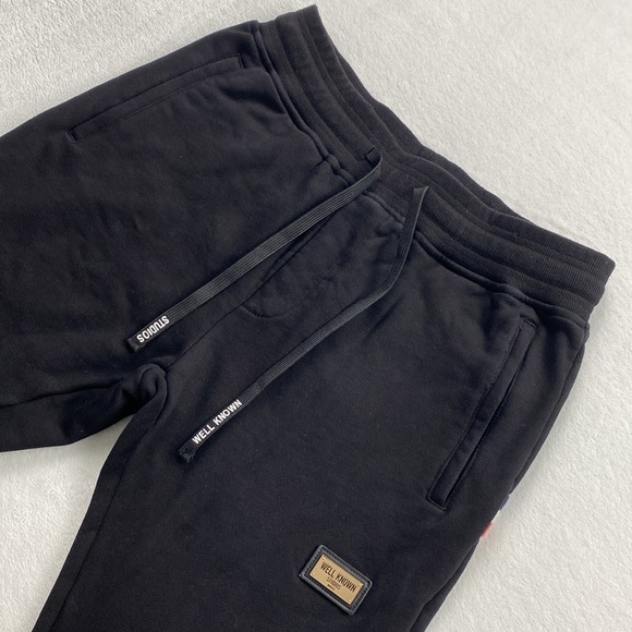 Well Known Studios Bowery Elastic Drawstring Pull On Jogger Sweatpants (Black) - Picture 5 of 15